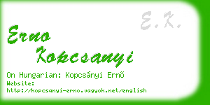 erno kopcsanyi business card