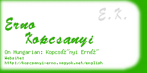 erno kopcsanyi business card